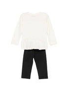 Completo per neonata MSGM Kids bianco e nero con logo sul davanti F6MSNGTL328 013/05 MSGM KIDS 