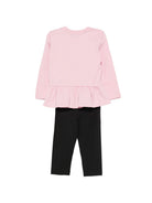 Completo per neonata MSGM Kids rosa e nero con logo sul davanti F6MSNGTL328 MS100 MSGM KIDS 