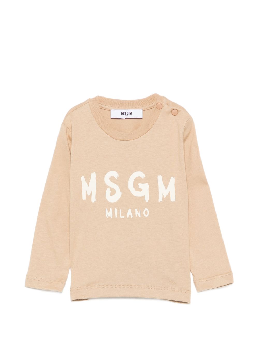 T-shirt per neonato Msgm Kids beige con stampa logo sul davanti F6MSUNTH345 MS030 MSGM KIDS 