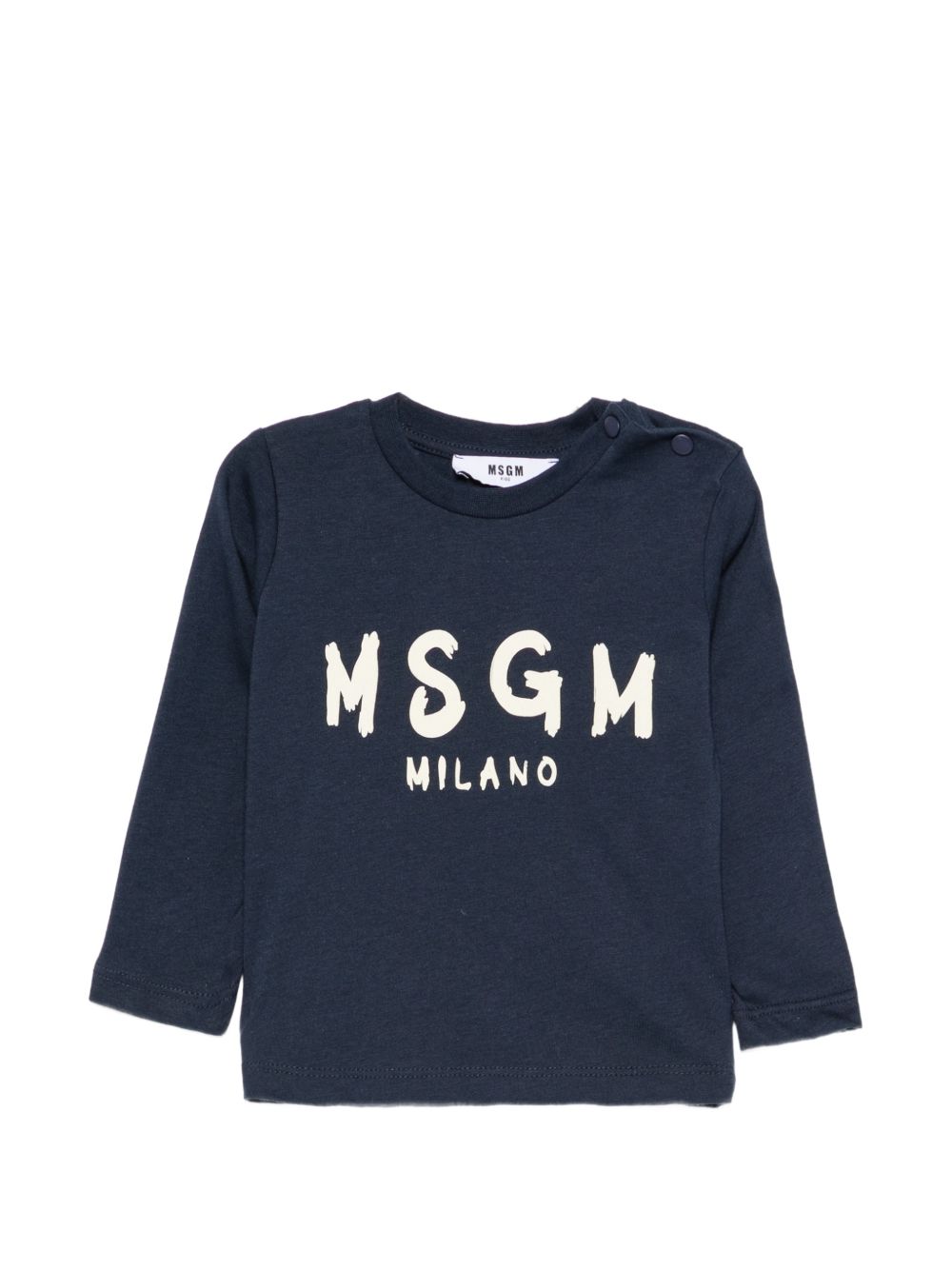 T-shirt per neonato Msgm Kids blu navy con stampa logo sul davanti F6MSUNTH345 MS032 MSGM KIDS 