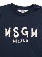 T-shirt per neonato Msgm Kids blu navy con stampa logo sul davanti F6MSUNTH345 MS032 MSGM KIDS 