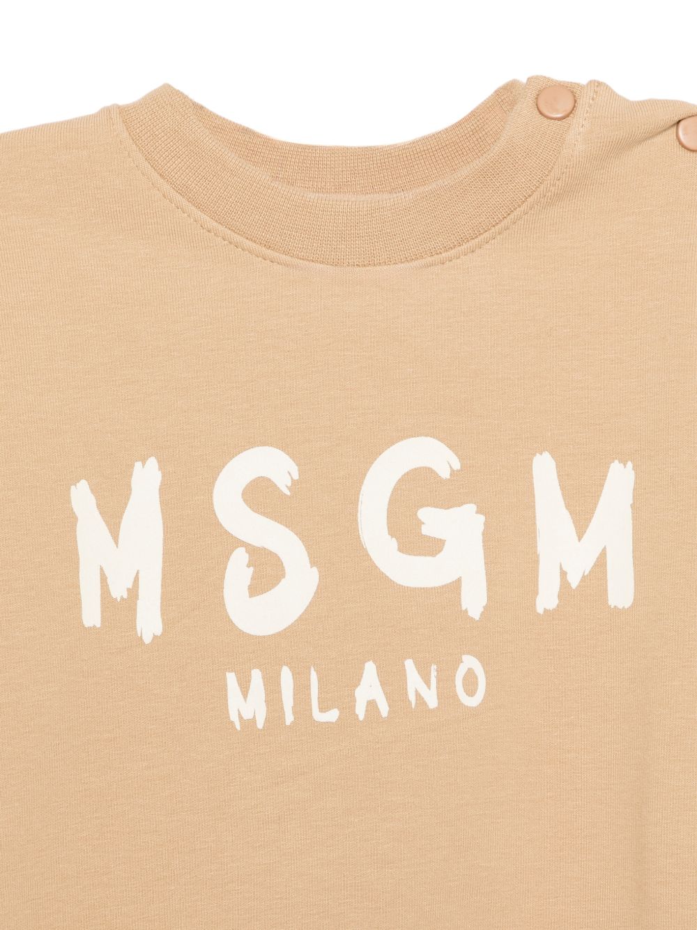 Tuta per neonato Msgm Kids beige con stampa logo sul davanti F6MSUNTP347 MS030 MSGM KIDS 