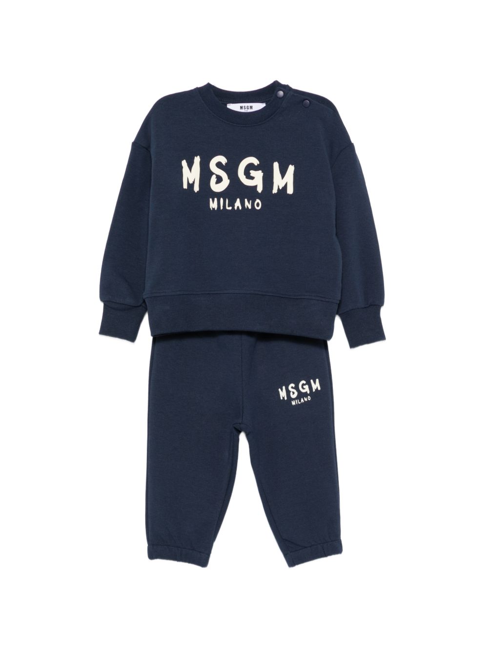 Tuta per neonato Msgm Kids blu navy con stampa logo F6MSUNTP347 MS032 MSGM KIDS 