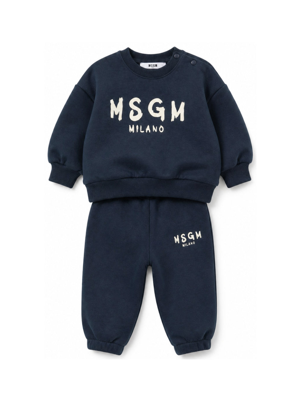 Tuta per neonato Msgm Kids blu navy con stampa logo F6MSUNTP347 MS032 MSGM KIDS 