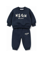 Tuta per neonato Msgm Kids blu navy con stampa logo F6MSUNTP347 MS032 MSGM KIDS 