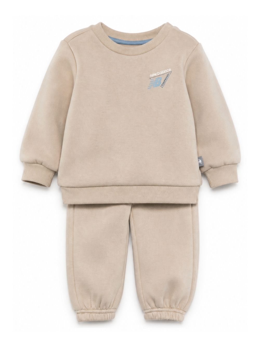 Set felpa e pantaloni per neonato New Balance Kids beige con logo sul davanti IS62S23YI SOT NEW BALANCE KIDS 