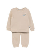 Set felpa e pantaloni per neonato New Balance Kids beige con logo sul davanti IS62S23YI SOT NEW BALANCE KIDS 