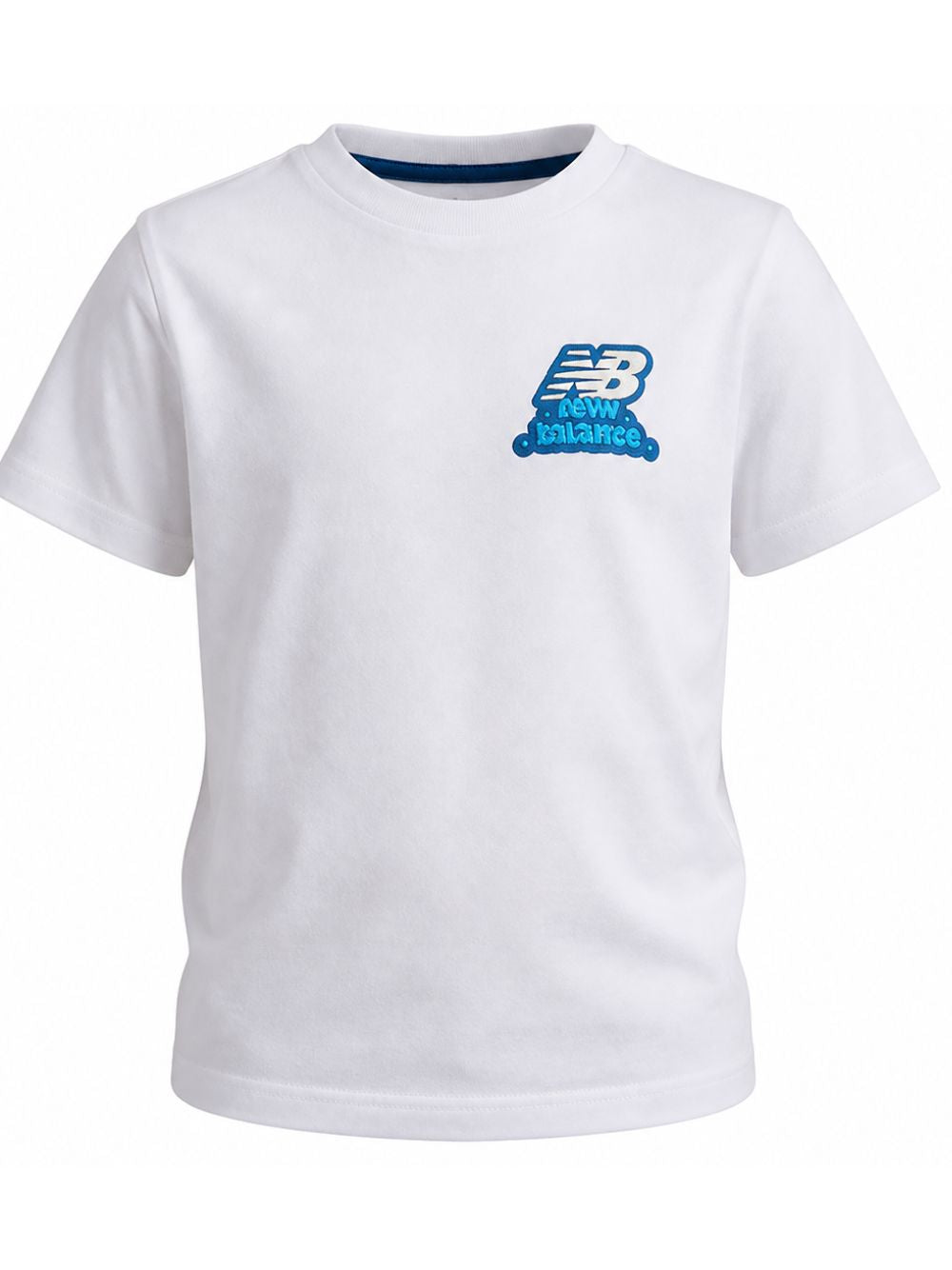 T-shirt per bambino New Balance Kids bianca con logo sul davanti YT62P87U BWE NEW BALANCE KIDS 