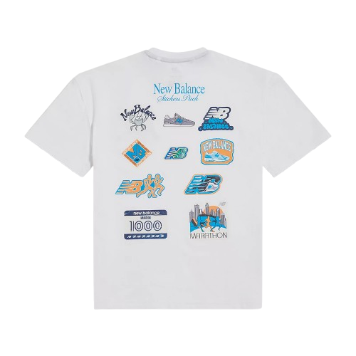 T-shirt per bambino New Balance Kids bianca con logo sul davanti YT62P87U BWE NEW BALANCE KIDS 