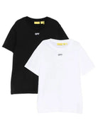 Set di due t-shirt per bambino Off White Kids nera con stampa grafica posteriore 44B2B002F26J001 MULTICOLOR OFF WHITE KIDS 