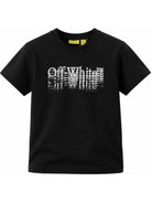 T-shirt per bambini Off-White Kids nera con logo sfocato 44BAA002F26J001 BLACK OFF WHITE KIDS 