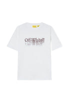 T-shirt per bambino Off White Kids bianca con stampa grafica 44BAA002F26J001 WHITE OFF WHITE KIDS 