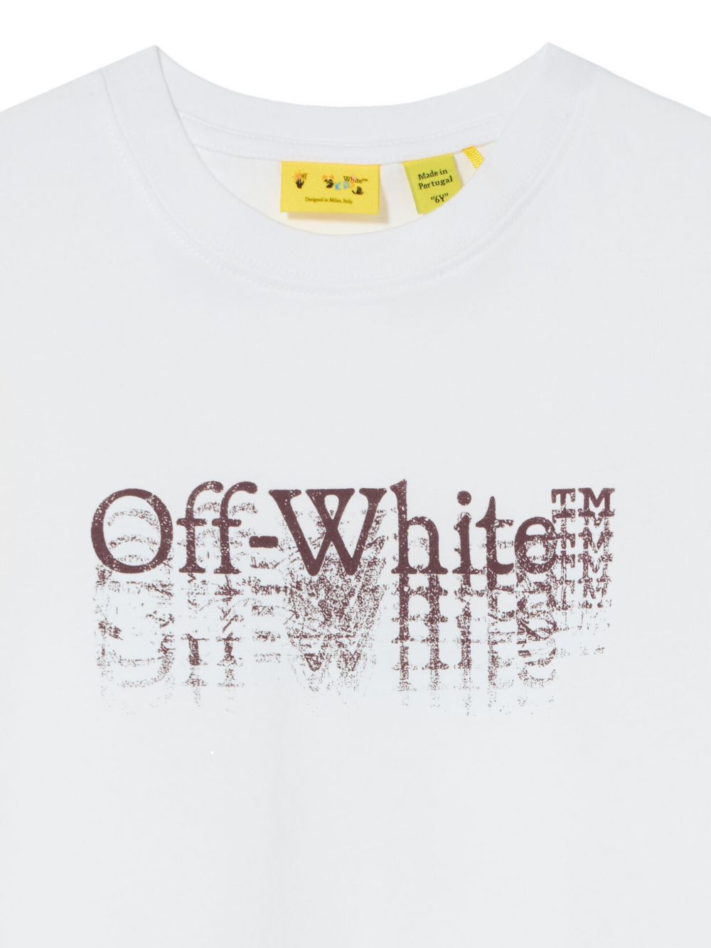 T-shirt per bambino Off White Kids bianca con stampa grafica 44BAA002F26J001 WHITE OFF WHITE KIDS 