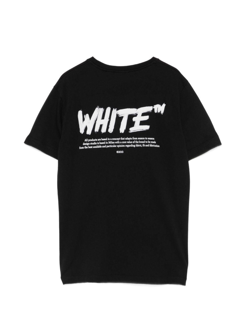 T-shirt per bambino Off-White Kids nera con logo sul petto 44BAA002F26J002 BLACK OFF WHITE KIDS 