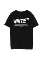 T-shirt per bambino Off-White Kids nera con logo sul petto 44BAA002F26J002 BLACK OFF WHITE KIDS 