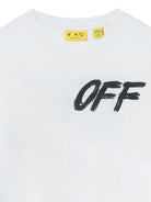 T-shirt per bambino Off White Kids bianca con stampa logo 44BAA002F26J002 WHITE OFF WHITE KIDS 