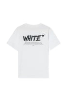 T-shirt per bambino Off White Kids bianca con stampa logo 44BAA002F26J002 WHITE OFF WHITE KIDS 