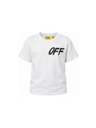 T-shirt per bambino Off White Kids bianca con stampa logo 44BAA002F26J002 WHITE OFF WHITE KIDS 