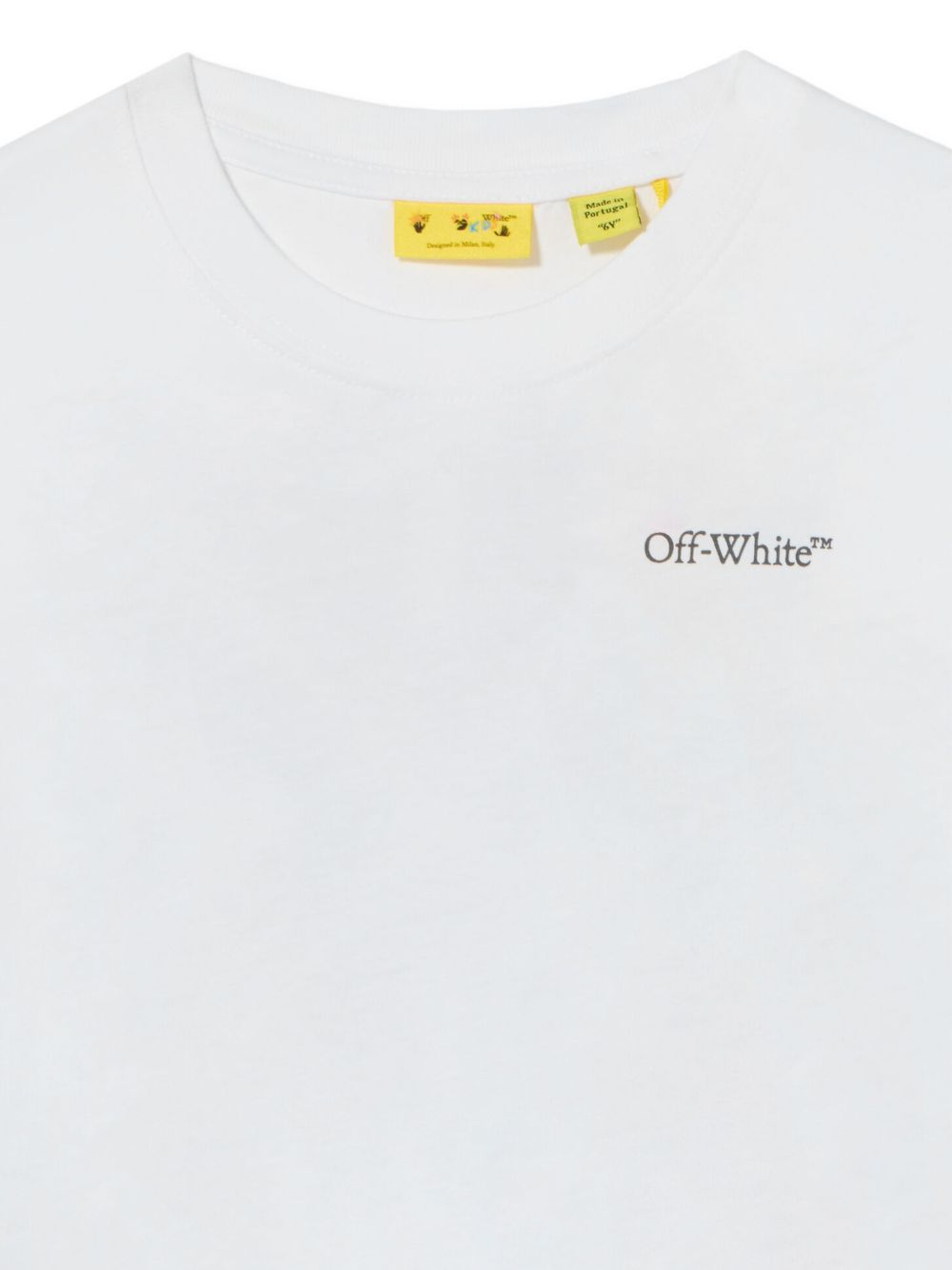 T-shirt per bambino Off White Kids bianca con logo sul petto 44BAA002F26J004 WHITE OFF WHITE KIDS 