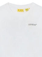 T-shirt per bambino Off White Kids bianca con logo sul petto 44BAA002F26J004 WHITE OFF WHITE KIDS 