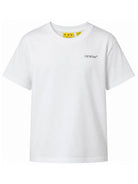 T-shirt per bambino Off White Kids bianca con logo sul petto 44BAA002F26J004 WHITE OFF WHITE KIDS 