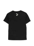 T-shirt per bambino Off-White Kids nera con logo sul davanti 44BAA002F26J006 BLACK OFF WHITE KIDS 