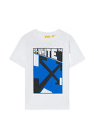 T-shirt per bambino Off White Kids bianca con stampa grafica 44BAA002F26J006 WHITE OFF WHITE KIDS 