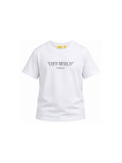 T-shirt per bambino Off-White Kids bianca con logo sul davanti 44BAA002F26J007 WHITE OFF WHITE KIDS 