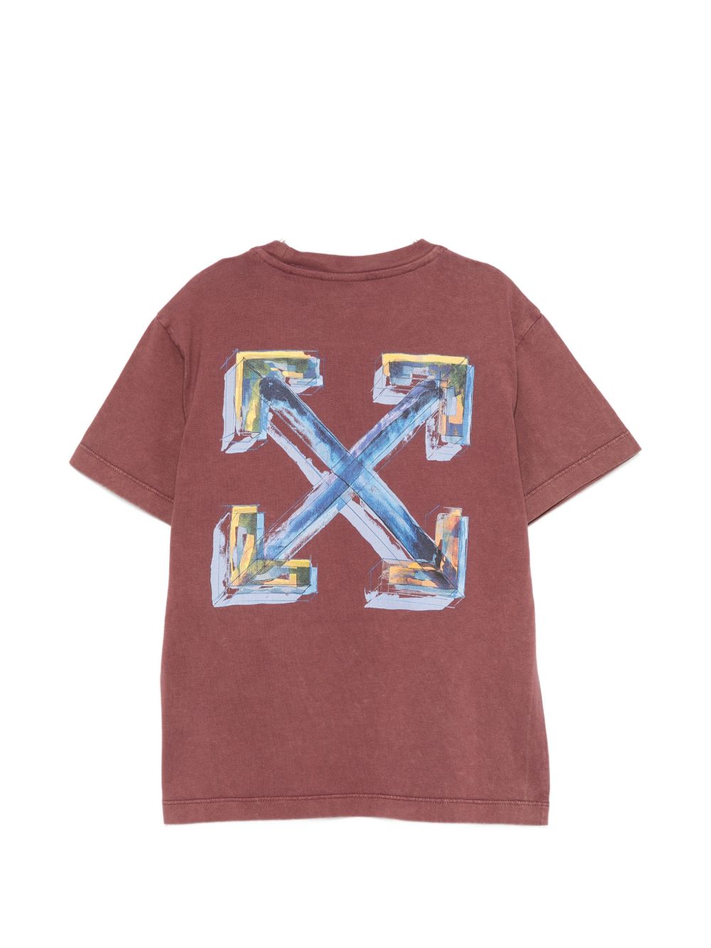 T-shirt per bambini Off-White Kids rosso con stampa anteriore frecce 44BAA002F26J00B RED OFF WHITE KIDS 