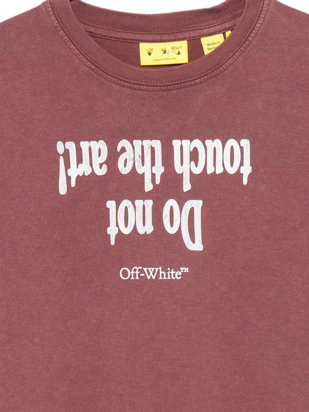 T-shirt per bambini Off-White Kids rosso con stampa anteriore frecce 44BAA002F26J00B RED OFF WHITE KIDS 