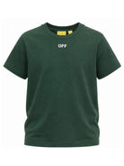 T-shirt per bambino Off White Kids verde con stampa grafica sul retro 44BAA002F26J00G PINE OFF WHITE KIDS 