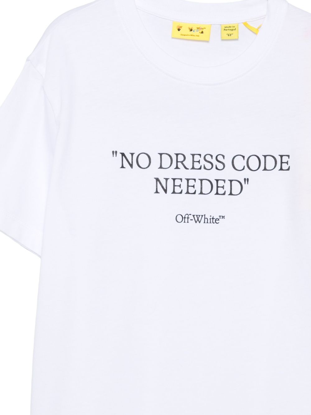 T-shirt per bambino Off-White Kids bianca con logo sul davanti 44BAA002F26J00I WHITE OFF WHITE KIDS 