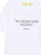 T-shirt per bambino Off-White Kids bianca con logo sul davanti 44BAA002F26J00I WHITE OFF WHITE KIDS 
