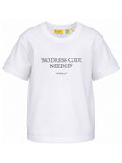 T-shirt per bambino Off-White Kids bianca con logo sul davanti 44BAA002F26J00I WHITE OFF WHITE KIDS 