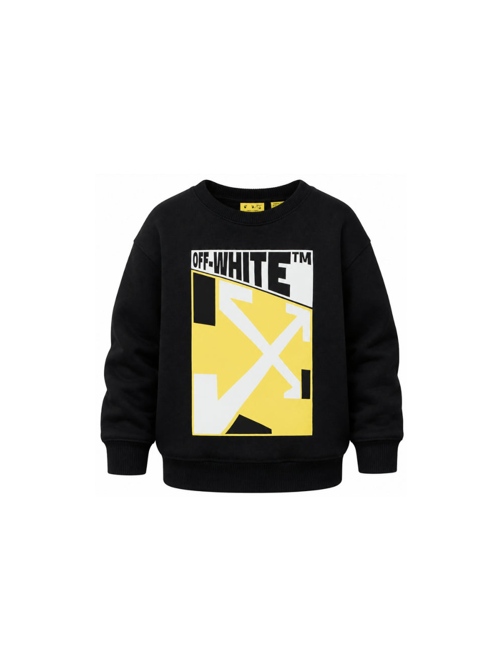 Felpa per bambino Off-White Kids nera con stampa grafica sul davanti 44BBA001F26F002 BLACK OFF WHITE KIDS 