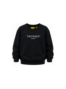Felpa per bambino Off-White Kids nera con stampa grafica "Off-Who?" 44BBA001F26F003 BLACK OFF WHITE KIDS 