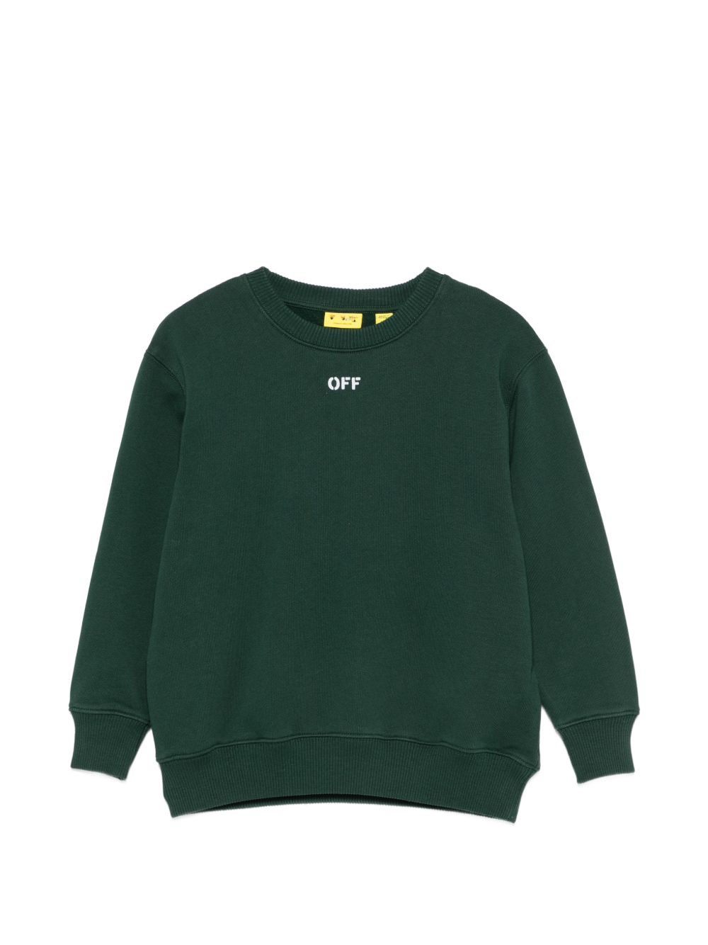 Felpa per bambino Off White Kids verde con stampa grafica sul retro 44BBA001F26F007 PINE OFF WHITE KIDS 