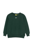Felpa per bambino Off White Kids verde con stampa grafica sul retro 44BBA001F26F007 PINE OFF WHITE KIDS 