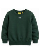 Felpa per bambino Off White Kids verde con stampa grafica sul retro 44BBA001F26F007 PINE OFF WHITE KIDS 