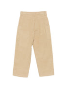 Pantaloni in velluto per bambino Off-White Kids beige con toppa con logo 44BCF00CF26F001 CORNSTALK OFF WHITE KIDS 