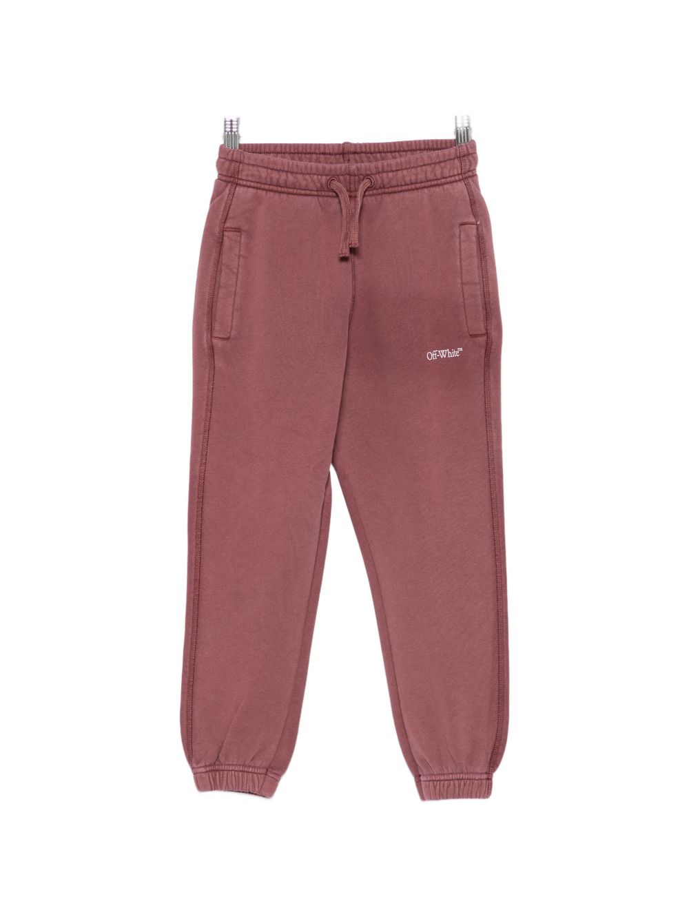 Pantalone per bambina Off White Kids rosso con stampa Diagonals sul retro 44BCH001F26F001 RED OFF WHITE KIDS 