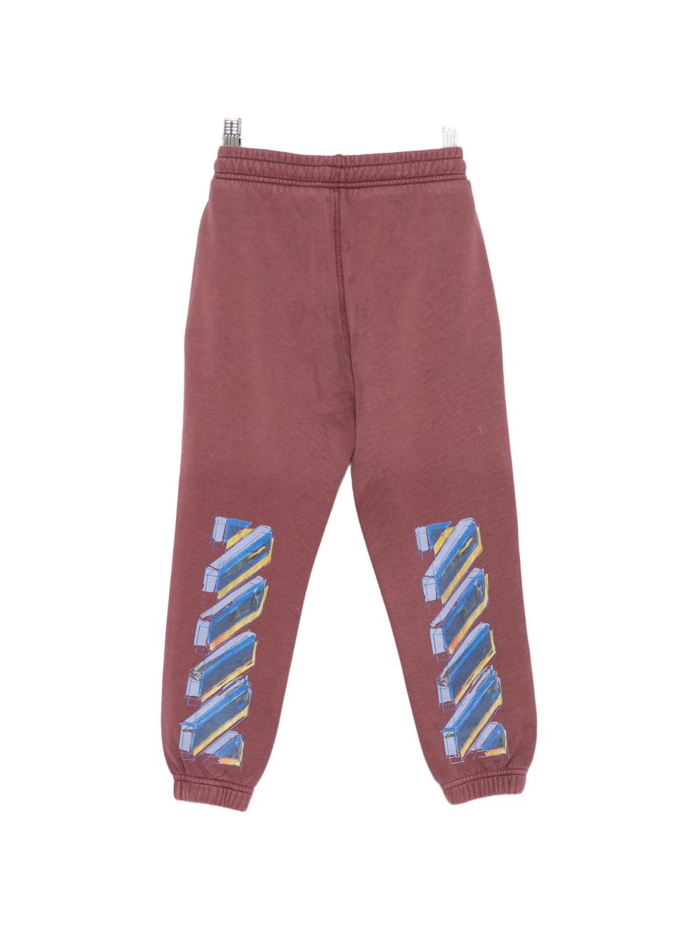 Pantalone per bambina Off White Kids rosso con stampa Diagonals sul retro 44BCH001F26F001 RED OFF WHITE KIDS 