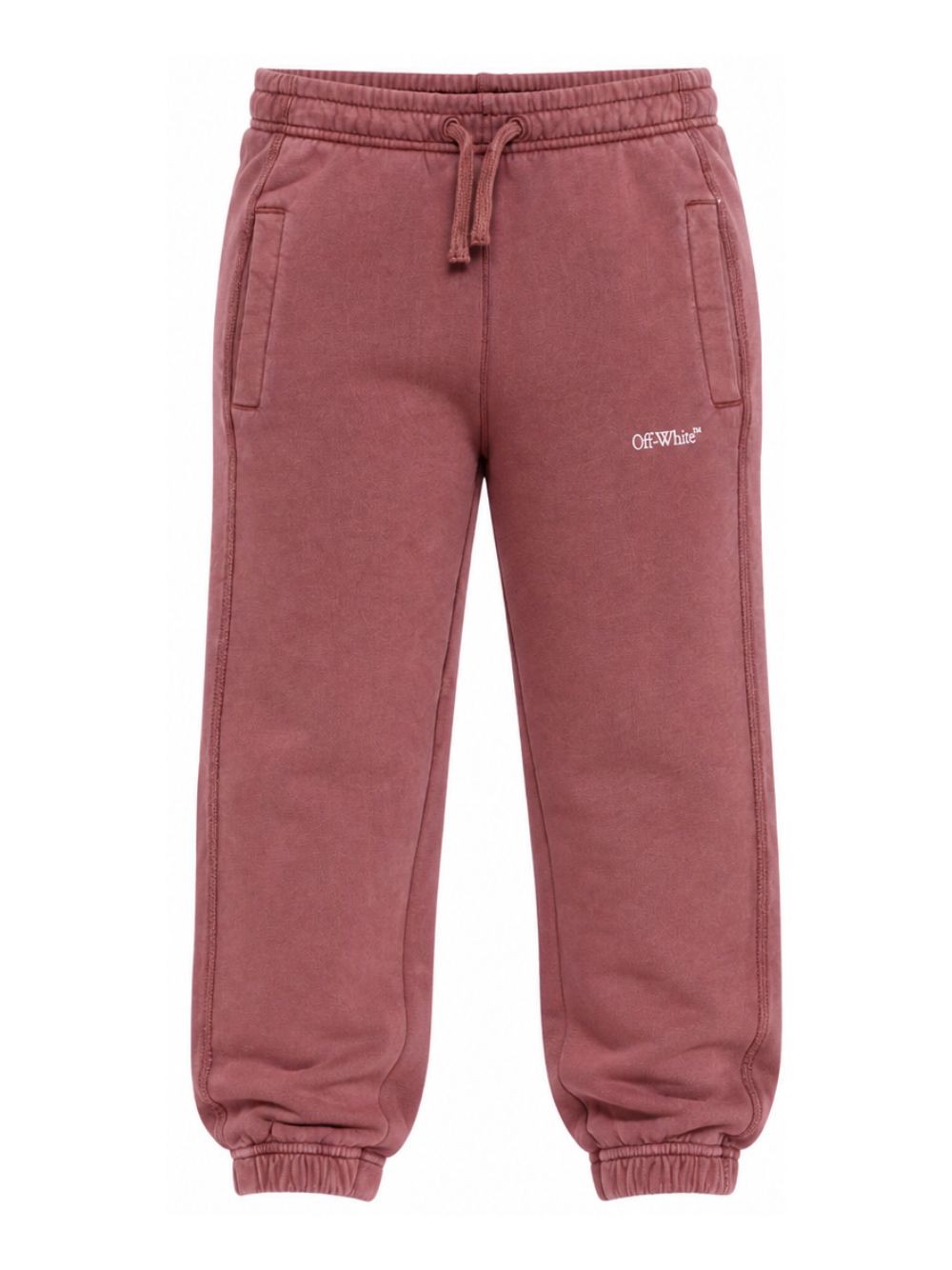Pantalone per bambina Off White Kids rosso con stampa Diagonals sul retro 44BCH001F26F001 RED OFF WHITE KIDS 