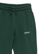Pantatuta per bambino Off-White Kids verde con stampa logo 44BCH001F26F002 PINE OFF WHITE KIDS 