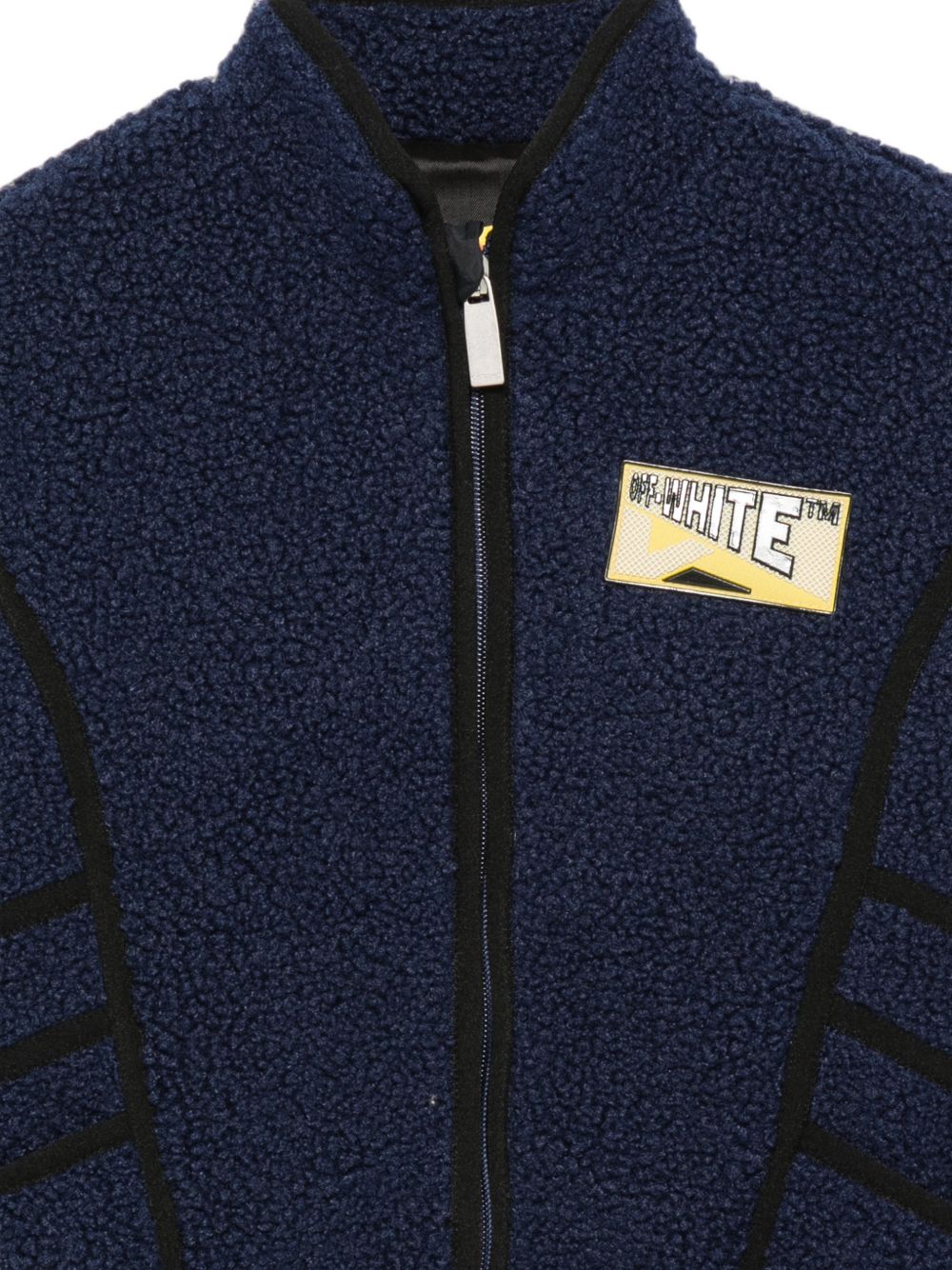 Giubbino per bambino Off-White Kids blu con toppa con logo sul davanti 44BEA025F26F001 BLUE NIGHTS OFF WHITE KIDS 