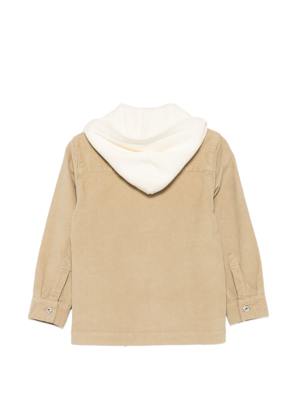 Giacca in velluto per bambino Off-White Kids beige con cappuccio 44BES002F26F001 CORNSTALK OFF WHITE KIDS 