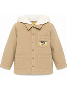 Giacca in velluto per bambino Off-White Kids beige con cappuccio 44BES002F26F001 CORNSTALK OFF WHITE KIDS 
