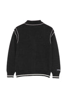 Cardigan per bambino Off White Kids nero con bordi a contrasto 44BHB001F26K001 BLACK OFF WHITE KIDS 