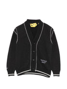 Cardigan per bambino Off White Kids nero con bordi a contrasto 44BHB001F26K001 BLACK OFF WHITE KIDS 