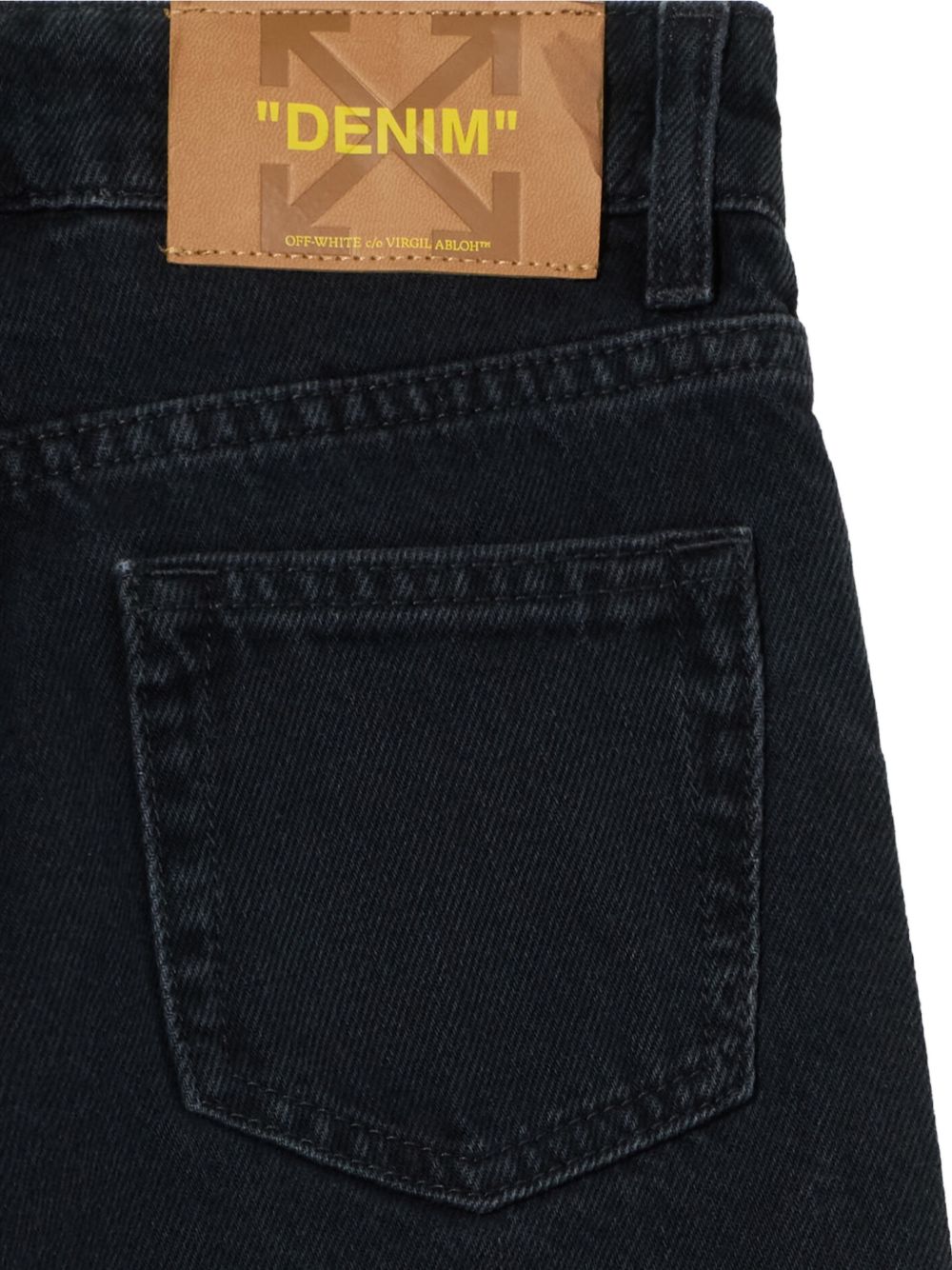 Pantaloni Diagonal Marker  per bambino Off-White Kids neri con stampa grafica frecce 44BYA005F26D001 BLACK OFF WHITE KIDS 